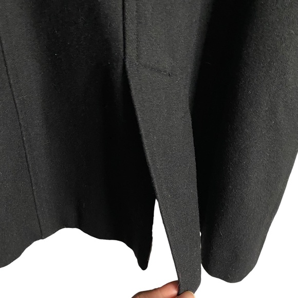 Anthropologie x Tulle Women's Black Wool Blend Polka Dot Lined Pea Coat - Picture 10 of 12